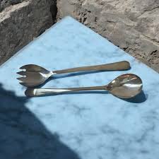 Vintage Silver Plated Salad Serving Spoon & Fork Set From ...