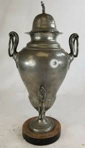 Antique English Pewter Hot Water Tea Coffee Urn with ...