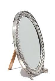 Continental Neoclassical Silver Oval Dressing Mirror, 19th ...