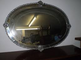 Antique A Oval Silver Plated Mirror | ANTIQUES.CO.UK |
