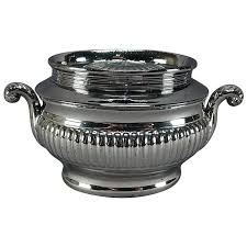 Antique 19th Century British Silver Luster Ribbed Sugar Bowl ...