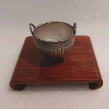 Antique Chinese Export 800 Silver Woven Basket Salt Dish ...
