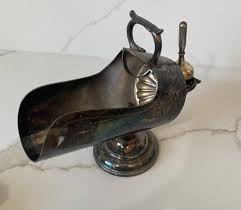 Antique Silver Plate Sugar Scuttle: Engraved Sugar Cube Bowl ...