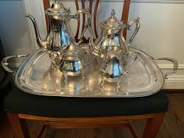 Vintage International Silver Co. Wilcox American Rose Countess Tea Set- 5 Pieces | Chairish