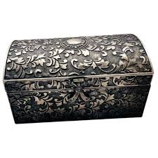 Vintage Silver Plated Embossed Botanical Jewelry Red Velvet Interior H – The Stand Alone