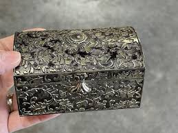 Son Corporation Antique Silver Finish Jewelry Box With Red Velvet Lining 2003 | eBay