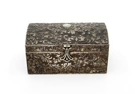 Vintage Silver Plate Trinket Jewel Box / Domed Casket - Ornately Decorated - Art Deco Leaf Leaves Design Jewellery Ring Box - Home Decor - Etsy India