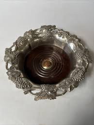 Vintage Silver Plated Wine Bottle Coaster/Holder Wood Bottom ...