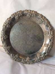 VTG Silver Plated ETCHED Grape LEAF Vine WINE Bottle HOLDER ...