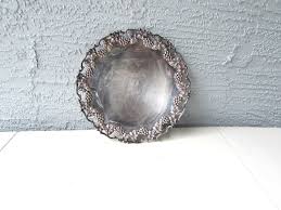 Vintage Silverplate Round Tray: Grape Design, Monogrammed 'R ...