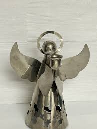 Silver plated Angel Candle Holder 9x7 Vintage | eBay