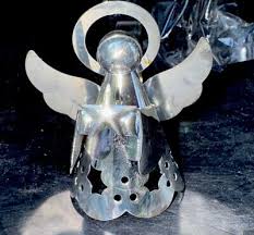 VINTAGE SILVER PLATE METAL AND BRASS ANGEL NAPKIN RINGS SET ...