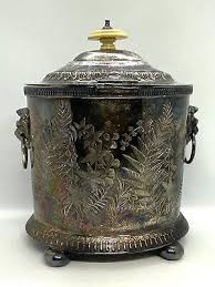 Antique Robbe & Berking Silver Plated Lion Head Tea Caddy Box Container 8.3/8” | eBay
