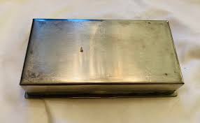 Steiff Pewter Trinket Jewelry Box 1968 Engraved Wood Lined ...