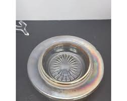 Vintage Clear Glass Sunburst Coaster Ashtray Round MCM - Etsy