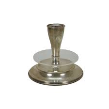 Mid 20th Century Gorham Sterling Silver Weighted Acrylic Candlesticks Candle Holders- Set of 2 | Chairish