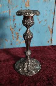 Lot 080 - Vintage Ornate Silverplate Candlestick, Quadruple Plated, Gr – Memory Hole Vintage