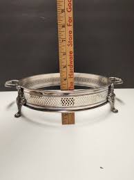 VTG Silver Plated 3 Footed Stand for Casserole Dish 10" Wide Punched Pattern | eBay