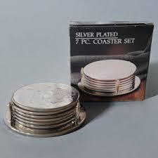 7 Pc Silver Plated Coaster Set by Paul Revere Silversmith Six Coasters With Stand 1987 Vintage Collectible Etched Style #1666 Godinger - Etsy UK