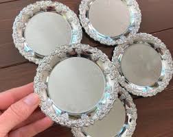 Silver Plated Coaster Set of 5, Metal Drinks Serving Coasters, Embossed Grape Motifs, Wine Champagne Coasters, Vintage Barware - Etsy Israel