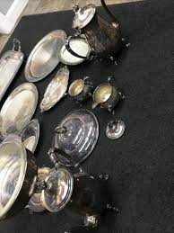 XL Vintage Silver Plate Coffee Tea Sugar Creamer Set Tray Sheridan Sheffield | eBay