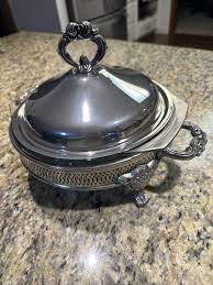 Vintage Marinex Casserole Dish With Silver Plated Footed ...