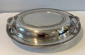 Vintage English Silver MFG 2 Piece Covered Oval Serving Dish Silverplate 11-1/2" | eBay