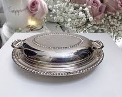 Vintage Godinger Glass and Sterling Silver Plate Vanity Powder Jar - Etsy