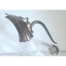 Silvered Crystal Glass Decanter | Chairish