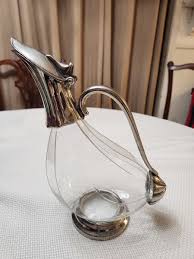 Mid Century Claret Duck Shaped Dispenser With Silver Plated ...