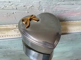 Vintage Silver Plated Jewelry Box Heart Shaped Trinket Box ...