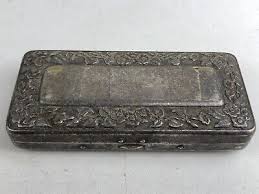 Vintage Floral Flower Silverplate Safety Razor Shaving Box ...