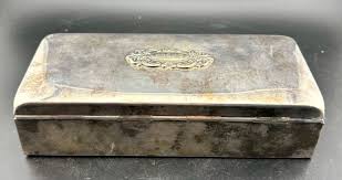 Vintage Velvet Lined Silver Plated Jewelry Box Engraved | eBay