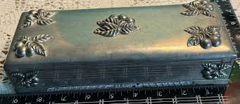 Godinger Silver Plate Jewelry Box Cherries Red Velvet ...