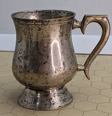 Metal Tankard / Mug with Handle - Etched "Omonia Pub Costas ...