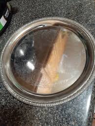 Vintage Silver Plated Tray Embossed Circle Platter Plate ...