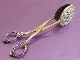 1970 Brass Silver Plated Salad Tongs, Vintage Kitchen Spoon ...