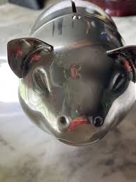 Vintage 1970s Silver Plated Metal Hong Kong Farmhouse Pig ...