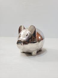 Vintage Metal PIGGY BANK With/ Curled Tail Vintage Guild ...