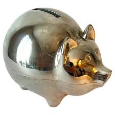 Silver Plate Piggy Bank For Sale at 1stDibs
