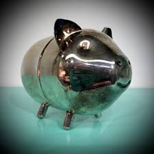 Vintage Piggy Bank in Silver Plate | Wheel&House