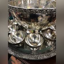 silver collection | Dining | Vintage Silver Punch Bowl W 2 ...