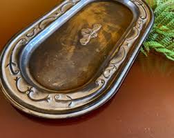 Fleur De Lis Silver Plated Tray Brass Oval Metal Jewelry Dish Snack Serving Rustic Kitchen French Shabby Chic Medieval Vanity Dresser Tray - Etsy