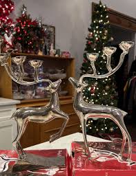 Lot Of 2 Godinger Silver Plated Reindeer 6 Candle Holder ...