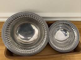 Pair of Vintage Wilton Armetale Flutes & Pearls Pewter Salad Bowls 11.75” and 9” | eBay