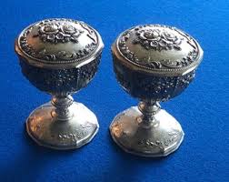 Vintage Silver Plate Floral Repousse Lidded Goblet Shape Trinket Box W Red Velvet Lining 4", Set of 2 - Etsy