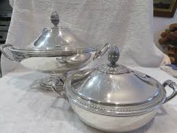 Gorgeous 1990 French silver-plated large oval soup tureen ...