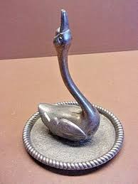 Nicely Embossed Silverplated Swan Ring Holder Display Dish 3 ...