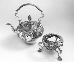 Antique English George II Sterling Silver Rococo Kettle on Stand For Sale at 1stDibs | george kettle