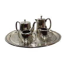 Metal Tea Service Set, 1970s, Set of 5 | Chairish